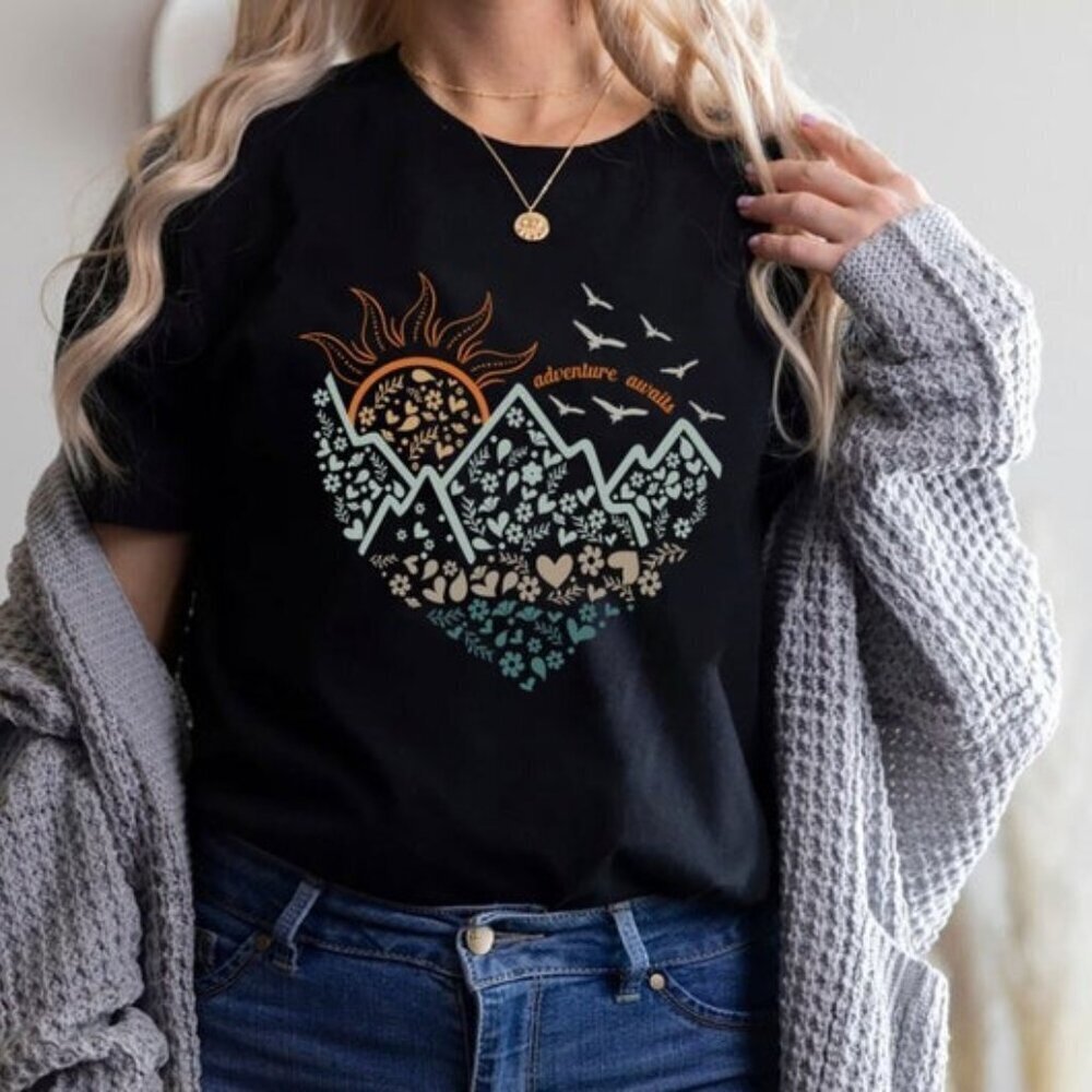 Adventure Awaits Nature Lover Explore More Summer Tee Shirt